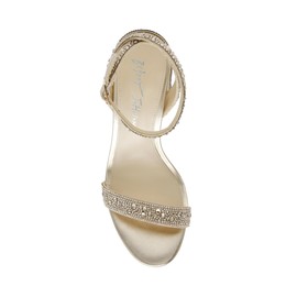 Betsey Johnson Women's Jet Heeled Sandal, Light Gold, 8