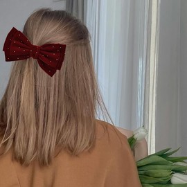 Red Hair Bow Clips for Women Girls Bowknot Hair Clip Barrette for Women Girls Bow Knot Hair Clip for Girls Bows Hair Accessories for Women Girl