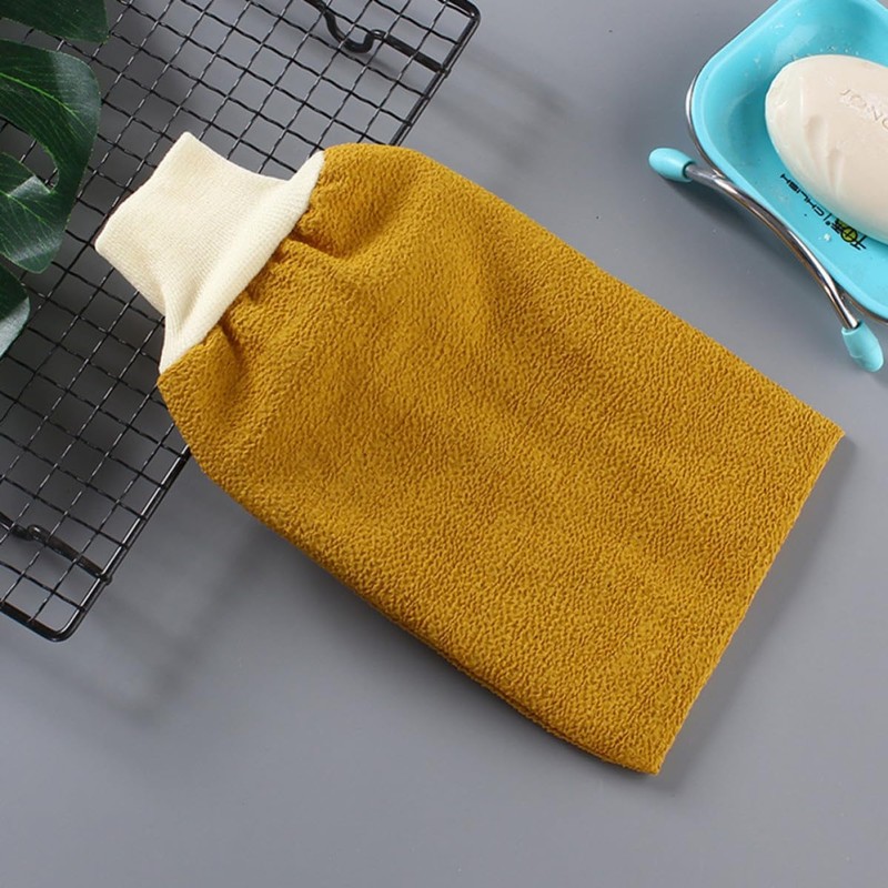 4 Piezas Guantes de Baño Gruesos, Ligeros, de Doble Cara