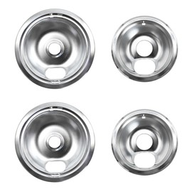 W10196405 W10196406 Electric Range Stove Drip Pans Includes 8" and 6" Burner Drip Pans Kit, Replaces 0089285 0091813 0304979 0310228