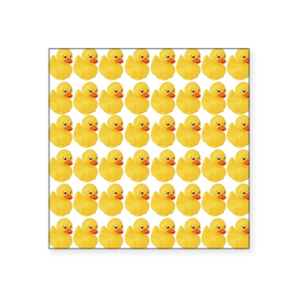 CafePress Rubber Duck Pattern Square Sticker 3 X 3 Square