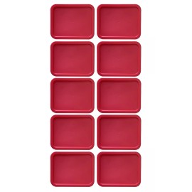MRX Solutions Replacement Lid for 6-CUP Pyrex Cover Rectangle (6.75" x 8.75") RED (10-Pack)