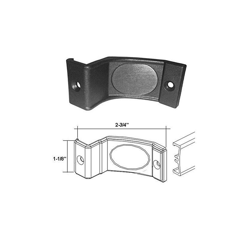 Coastal Shower Doors Bypass Replacement Nylon Towel Bar Bracket, Black