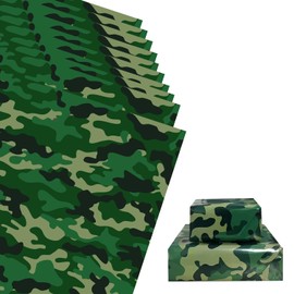 SJJCHU 10Pcs Camouflage Premium Kraft Gift Wrap Paper,Military Camo Wrapping Paper for Veterans Day Military Birthday Wedding Holiday Gift Wrap