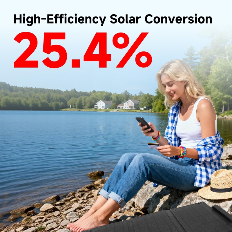 30W Solar Panel Charger, Portable Foldable Solar Panel with 3USB
