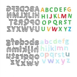 AHTOLS Lowercase 26 Alphabet Cutting Dies, Capital 26 Letters Die Cuts Metal Embossing Stencils Template Mould for Card Scrapbooking and DIY Craft Album Paper Card Decor
