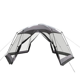 Hyper Venture Screen House 15x13 FT Mesh Canopy Tent Camping Gazebo Shelter for 8-10 People Outdoor Party Activities, Grey