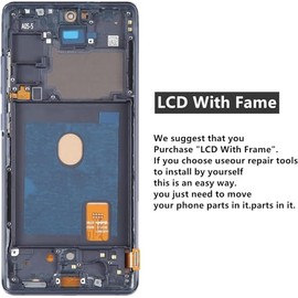 Yoidesu Reemplazo de Pantalla para S20 FE 5G, Pantalla LCD, Digitalizador, Pantalla Táctil, Ensamblaje Completo con Marco, Juego de Reemplazo de Pantalla de Teléfono con