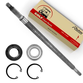 Roykaw EZGO TXT Rear Axle Shaft with Bearing Seal Kit for 1994-up Electric TXT, Medalist Golf Cart Models, Replaces OEM # 20377-G11, Driver Side, 23-7/8" Length