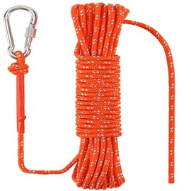 NorthPada 1/4 in (6mm) x 98 Ft (30Meter) Rescue Rope Polypropylene Rope Floating Rope Anchor Rope Boat Rope Marine Rope Dock Lines Kayak Canoe Tow Throw Line Reflective Orange