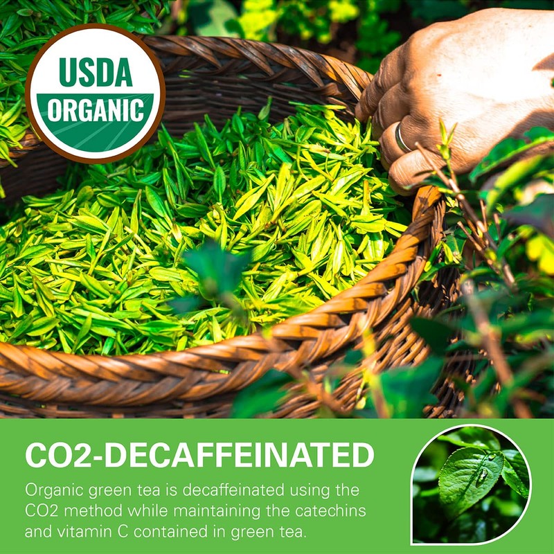 WT WEETEE Organic Decaf Green Tea Bags, USDA Organic Green