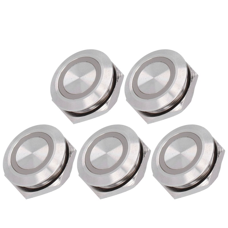 5Pcs Momentary Push Button Switch Metal Auto Reset Ultra Thin