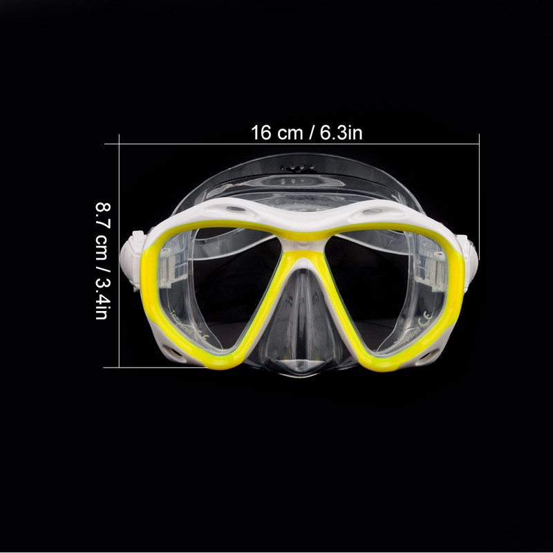 WHALE Comfortable Scuba Diving Mask Goggles Glasses Silicone Head Strap