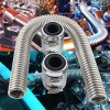 VEHITO 24" Chrome Stainless Steel Radiator Hose Kit, Flexible Radiator
