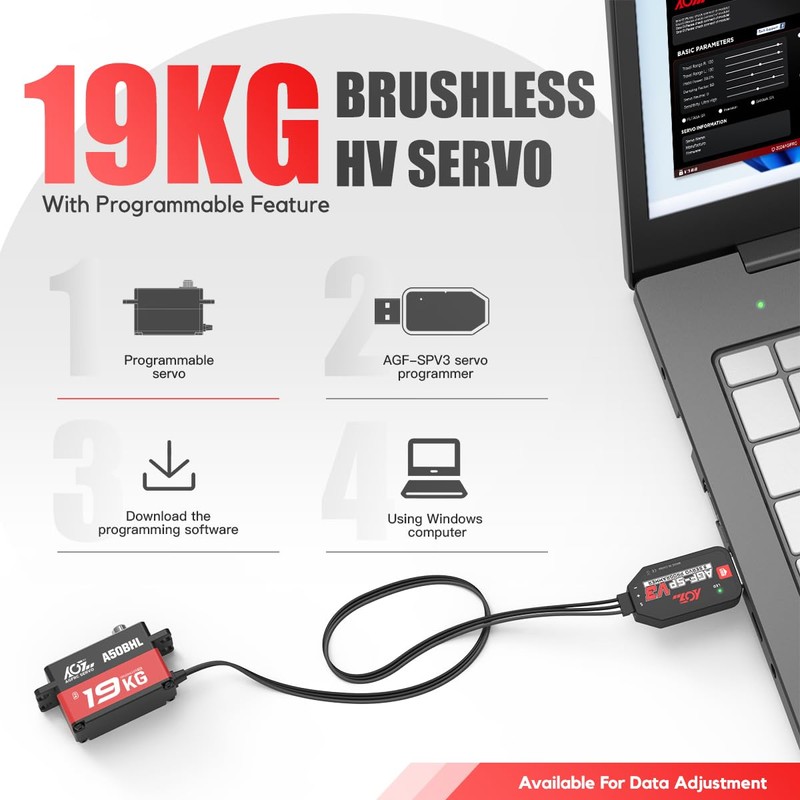 AGFRC Servo digitale programmabile ad alta coppia a basso profilo