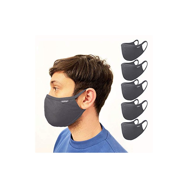 Maskari Maskari Cool Grey Reusable Face Mask | Washable |