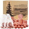 Cedar Blocks for Clothes Storage 50 Pack - 100% Natural