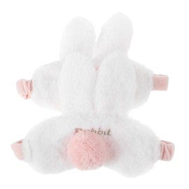 Outanaya 2pcs Plush Rabbit Ear Eye Mask for Travel Comfortable Light Blocking Sleep Masks for Women Fit Cute Animal Design Travel Must Have