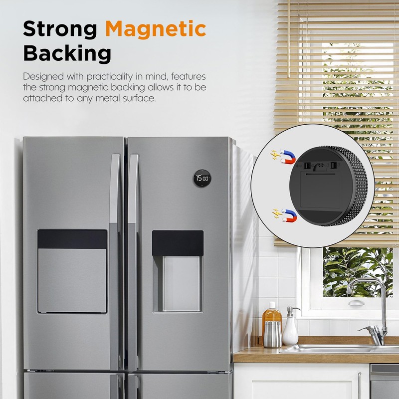 Upgraded Magnetic Digital Kitchen & Productivity Timer with Large LED
