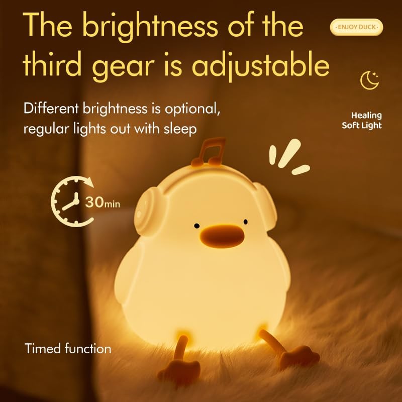 ATSUI Night Light for Kids, Squishy Duck Design, 3 Level