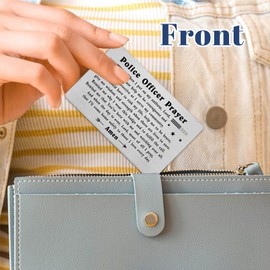 Gifts for Police - Engraved Metal Police Officer Prayer Card - Birthday Valentines Day Graduation Gifts for Husband Boyfriend Him Men