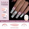 CUZIAM Square Press on Nails Extra Long, 3D Flower Bow