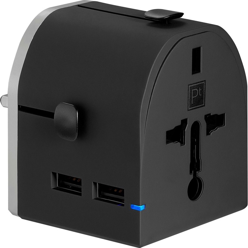INSIGNIA Platinum - All-in-One Travel Adapter with 2 USB Ports