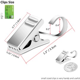 BIHRTC Pack of 25 Silver Curtain Clips Stainless Steel Curtain Rod Clips Lights Hangers Clips for Shower Home Decoration Photos Picture Arts Crafts Display Outdoor Activities Supplies