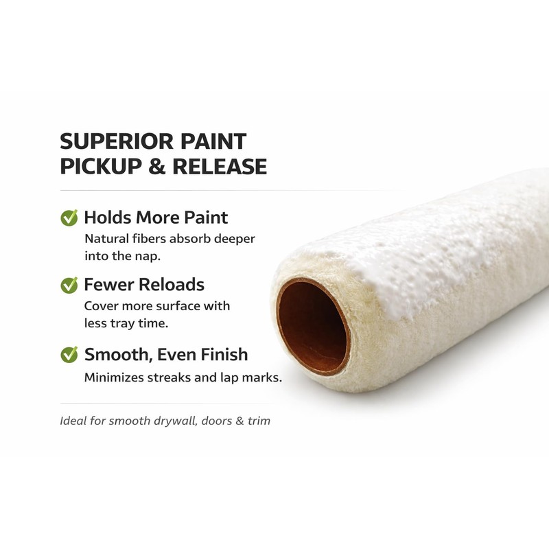 Tru-Lamb 9" Lambskin Paint Roller Covers – 100% Natural Lambswool