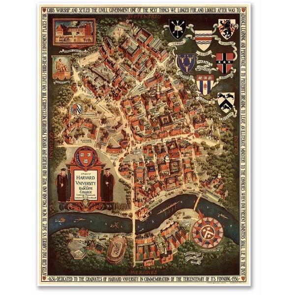 Antiguos Maps - Map of Harvard University and Radcliffe College,