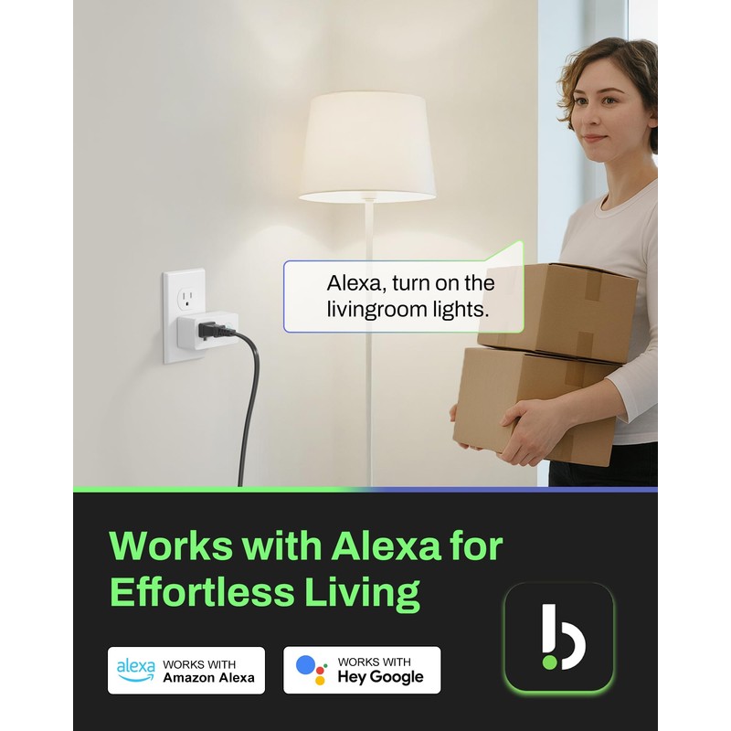 BN-LINK - Enchufe inteligente WiFi resistente, enchufe WiFi inteligente para