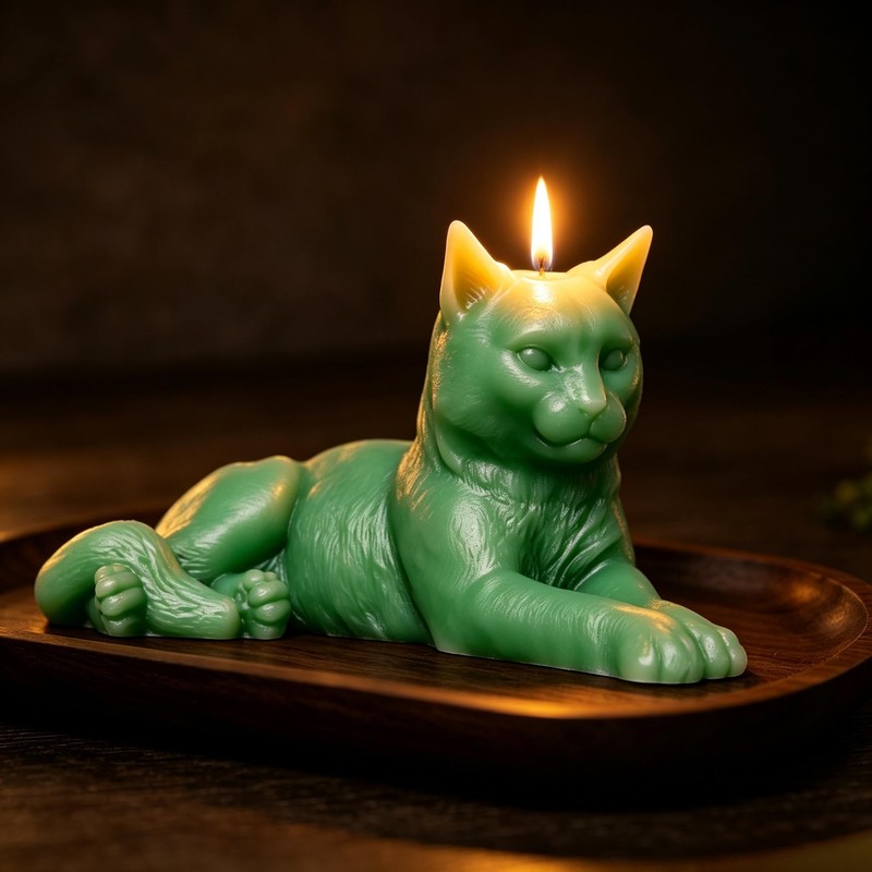 Realistic Lie Prone Cat Silicone Mold,3D Resting Kitten Figurine Mold