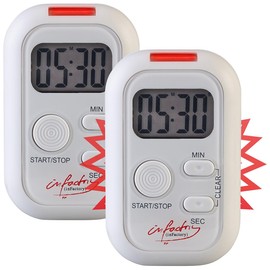 infactory Electronic Timer with Sound, Light and Vibration Alarm, Set of 2