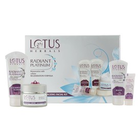 Lotus Herbals Radiant Platinum Facial Kit With Platinum Dust & Passion Fruit 170g (Multi Use)