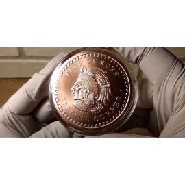 Pure Copper .999 Bullion - Mexico Mayan Aztec Calendar -  5 oz round coin