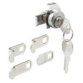 Prime-Line MP4526 Mailbox Lock – Replacement, Multipurpose Mailbox Lock for Several Brands – NA-14 Keyway, Opens Clockwise with 90º Rotation, Nickel Finish (1 Set)