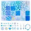 SOFPLATE 1 Box 539Pcs Blue Acrylic Assorted Beads Cute Aesthetic
