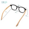 Black Retro Bamboo Frame Round Reading Glasses for Women &