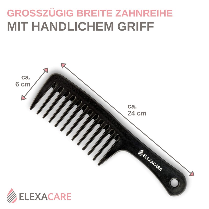Elexacare Curl Comb, Wide Toothed (approx. 24 cm) - Handgrip,