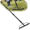 TAILERNRUYE 63 inch Bow Rake,2-in-1 17 Tooth Rake for Leaves