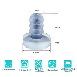 DHWEKU Transparent Rubber Stop Dampers, Pack of 120 Rubber Buffers, Furniture Buffers, Furniture Door Buffers, Anti-Collision Table Bumpers, Transparent Rubber Grippers for Glass Tables, Drawers,