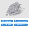 YPQXYHDA Dimmable Square Crystal Chandelier LED Mini Ceiling Light with