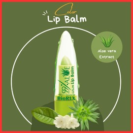 BioRLX 99% Purity Aloe Vera Tinted Lip Balm - Moisturizing Lip Plumper with Natural Color Enhancement for Fuller-Looking Lips (One Lip Balm)