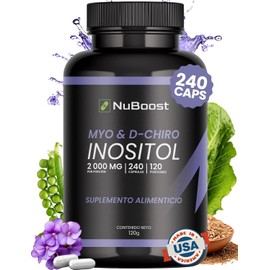Nuboost Inositol 240 Cápsulas de 2g - Myo Inositol y D-Chiro Inositol Mezcla 40:1