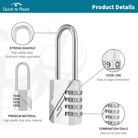 Disecu 2 Pack 4 Digit Combination Lock 2.5 Inch Long Shackle Outdoor Waterproof Padlock for School Gym Locker, Fence, Hasp Gate, Case, Storage (Silver)