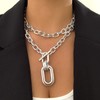 Long tiantian Chunky Gold Necklace for Women Layered Chunky Chain