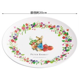 Skater MPL20P-A Thin Melamine Plate, 7.9 inches (20 cm), Peter Rabbit