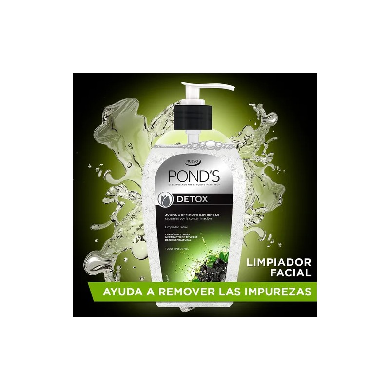 Pond's Limpiador Facial Detox Con Carbón Activado 220 Ml