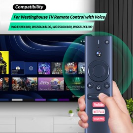 New Voice Replace Remote Control for Westinghouse Smart 4K LED LCD HD Ultra Android TV WG55UX4100 WG65UX4100 WG43UX4100 WG50UX4100