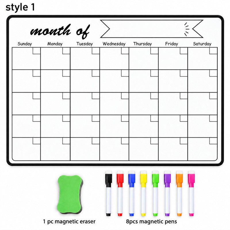A3 Magnetic Dry Erase Calendar for Weekly & Monthly Planning